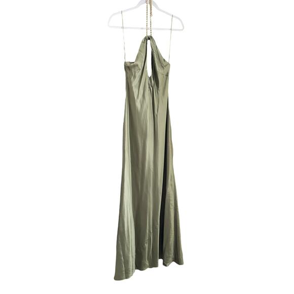 Reformation Yesenia Silk Dress Artichoke - Picture 7 of 13